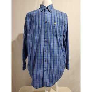 Jack Nicklaus Golden Bear Plaid Button Up Shirt Mens XL Collared Embroidered